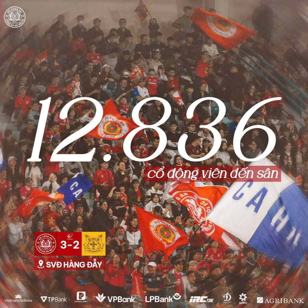 12.836 khán giả đã đến xem đại chiến giữa CAHN và Ninh Bình. 